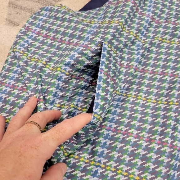 Sundance Tundra Bloom Reversible Vest Navy Blue Floral Puffer Houndstooth XXL - Picture 10 of 12